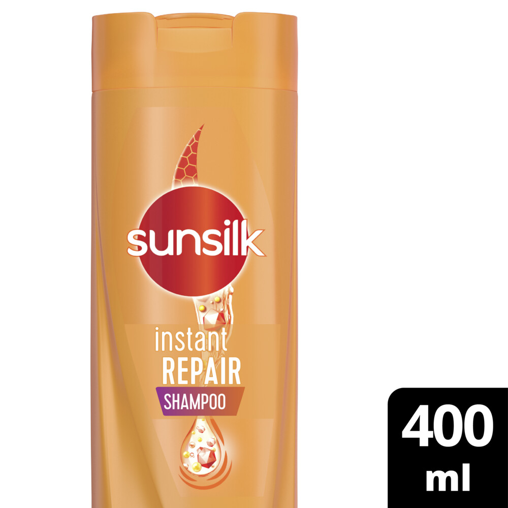 SUNSILK شامبو صانسيلك أكتيف انفيوجن لإصلاح التلف بشكل فوري بالكرياتين و زيت اللوز و فيتامين سي، للشعر التالف، 400 مل